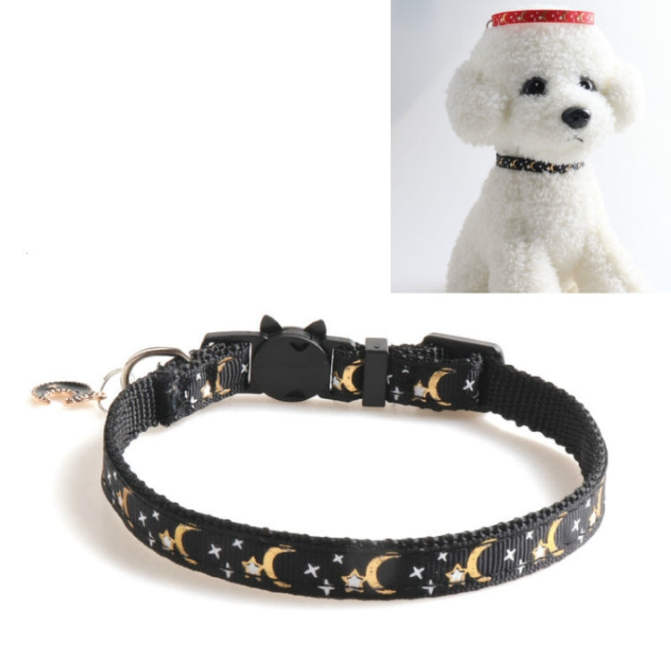Pet Collar Webbing Cat Collar Star Moon with Pendant