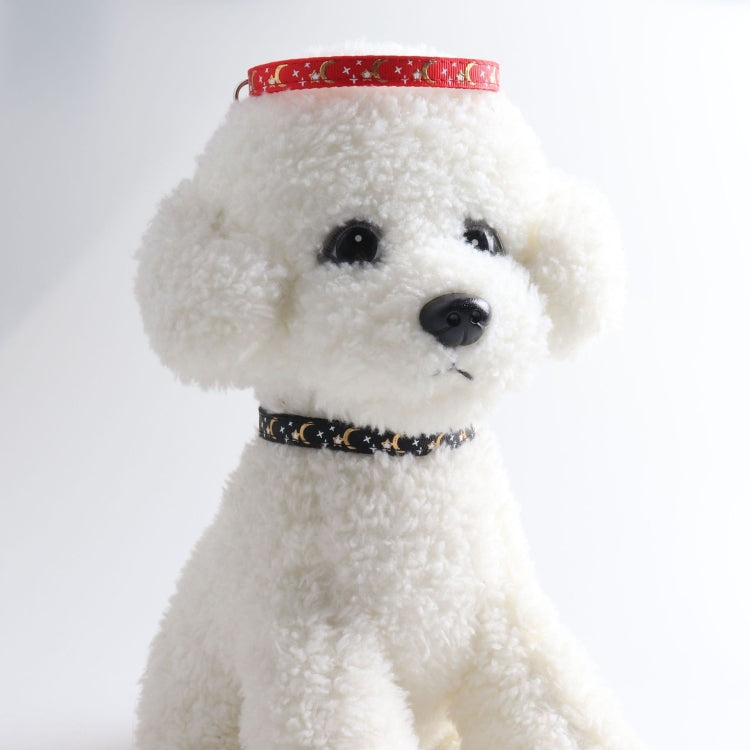 Pet Collar Webbing Cat Collar Star Moon with Pendant