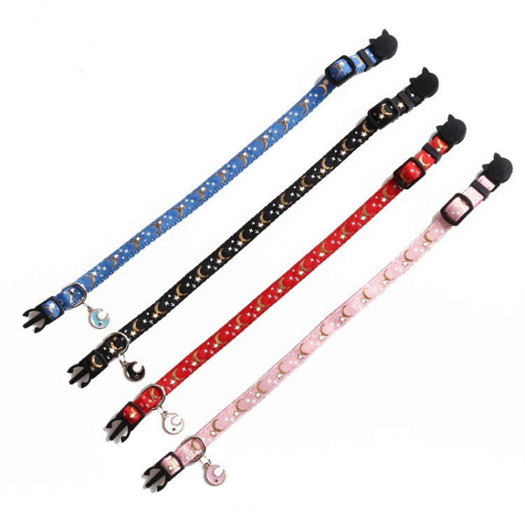 Pet Collar Webbing Cat Collar Star Moon with Pendant