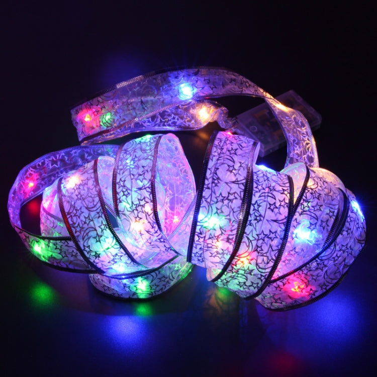 4m 40LEDs Gift Decoration Ribbon Light String LED Copper Wire Ribbon Christmas Tree Top Bowknot Light
