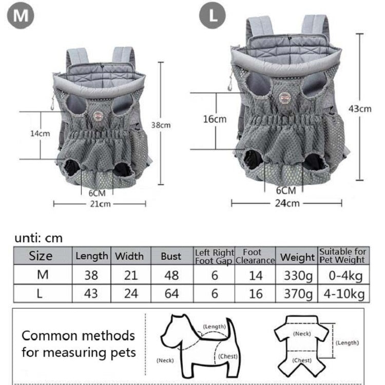 Doglemi Pet Outing Backpack Dog Shoulder Chest Bag Breathable Mesh Dog Cat Bag