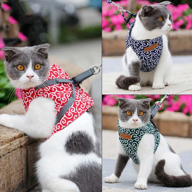 DogLemi Pet Cat Traction Rope Chest Harness Vest Type Traction Suit Cat Walking Rope