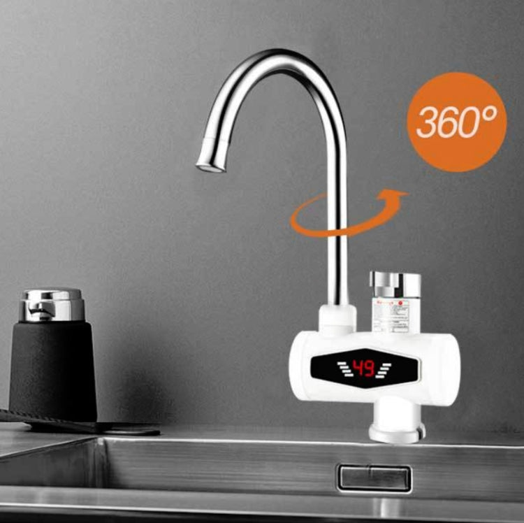 Dynamic Digital Display Instant Heating Electric Hot Water Faucet Kitchen&Domestic Hot&Cold Water Heater EU Plug