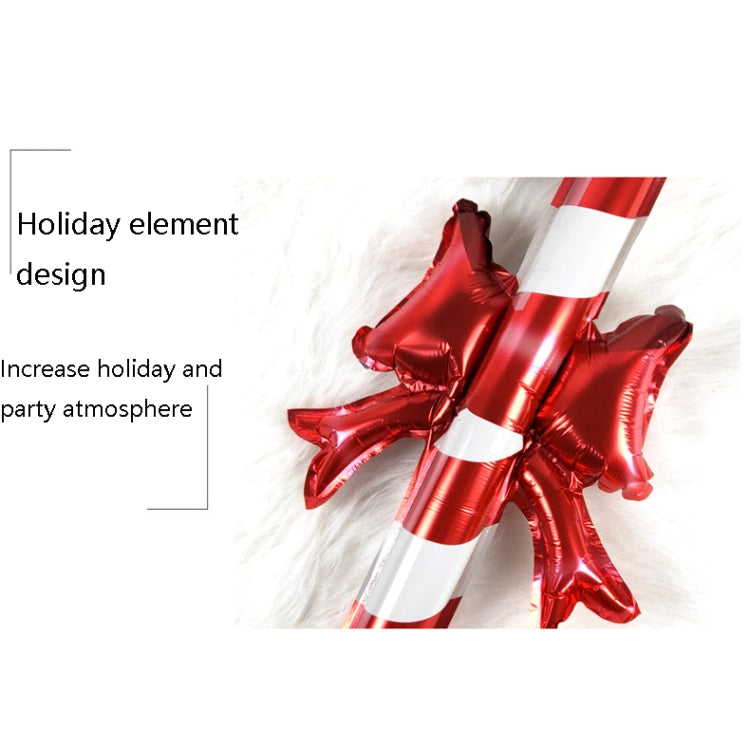 20 PCS 24 Inch Christmas Inflatable Stick Cane Candy Elk Head Handheld Balloon Aluminum Film Material Decoration Balloon