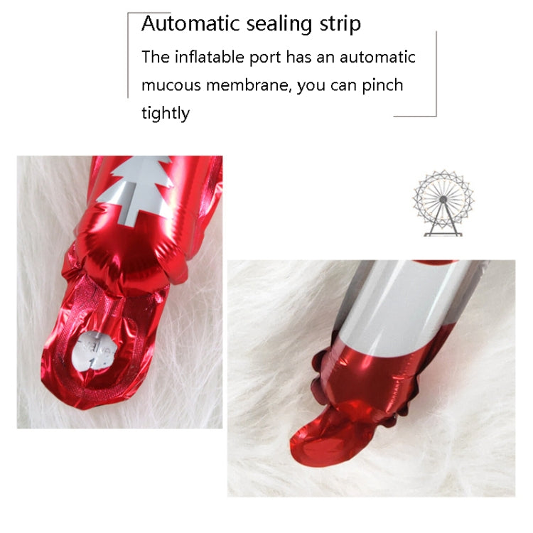 20 PCS 24 Inch Christmas Inflatable Stick Cane Candy Elk Head Handheld Balloon Aluminum Film Material Decoration Balloon