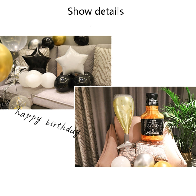 Happy Birthday Girl Boy Aluminum Film Balloon Scene Decoration Set Background Wall Decoration Adult Party Decoration Supplies