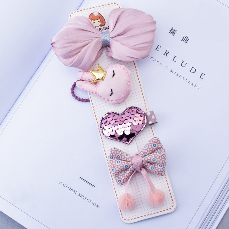 Bowknot Hairpin Sequins Love Hairpin Combo Set Children Hair Accessories Set