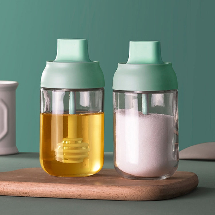 3 PCS Macaron Ribbon Moisture-Proof Lid Spoon One Seasoning Jar Glass Seasoning Bottle with Label