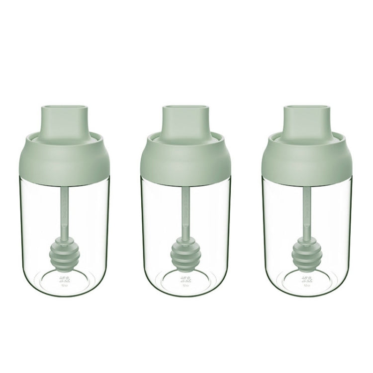 3 PCS Macaron Ribbon Moisture-Proof Lid Spoon One Seasoning Jar Glass Seasoning Bottle with Label