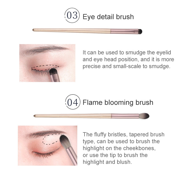 4 PCS / Set Makeup Brush Eye Shadow Brush Eye Makeup Set Soft Hair Detail Brush Smudge Brush With Brush Bag