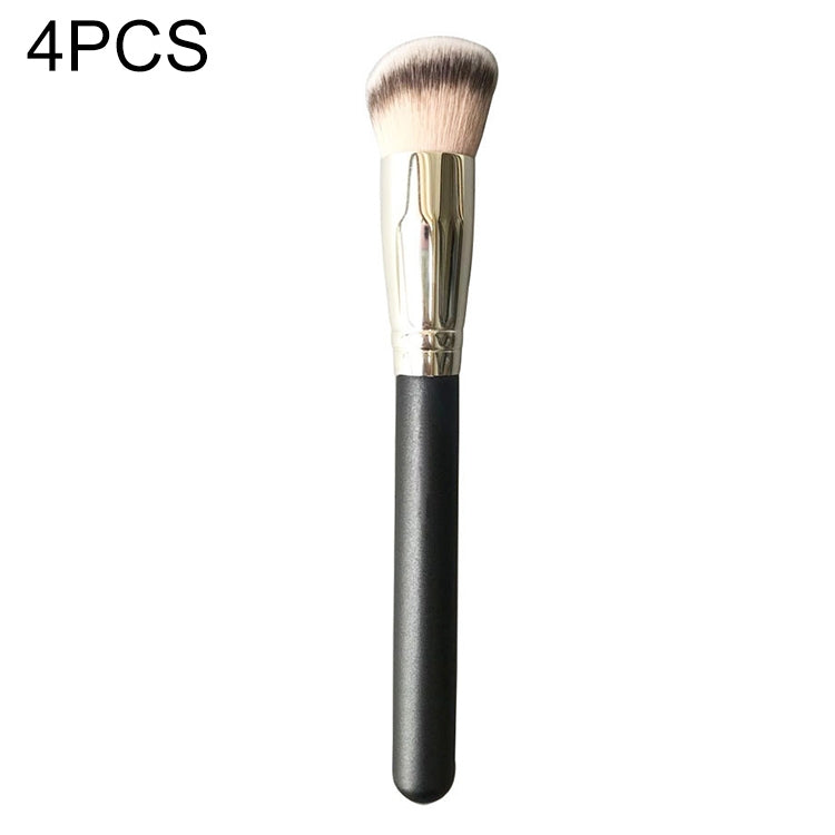4 PCS Fiber Hair Makeup Brush Wooden Handle Foundation Brush