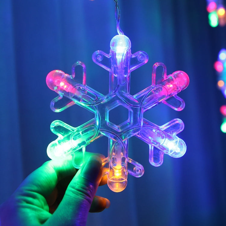 LED Inverted V Snowflake Five-Star Decorative Lights Christmas Waterproof String Lights, EU Plug