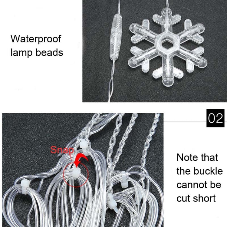 LED Inverted V Snowflake Five-Star Decorative Lights Christmas Waterproof String Lights, EU Plug