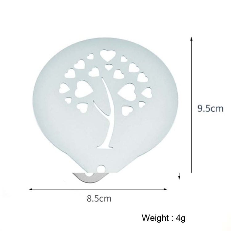 6 PCS Stainless Steel Garland Mold Fancy Coffee Printing Model Coffee Milk Foam Spray Pattern Template Random Style Delivery