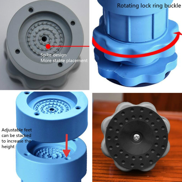 4 PCS / Set Furniture Home Appliance Washing Machine Rubber Foot Mat Moisture-Proof Shock Absorption Heightened Foot Mat Base