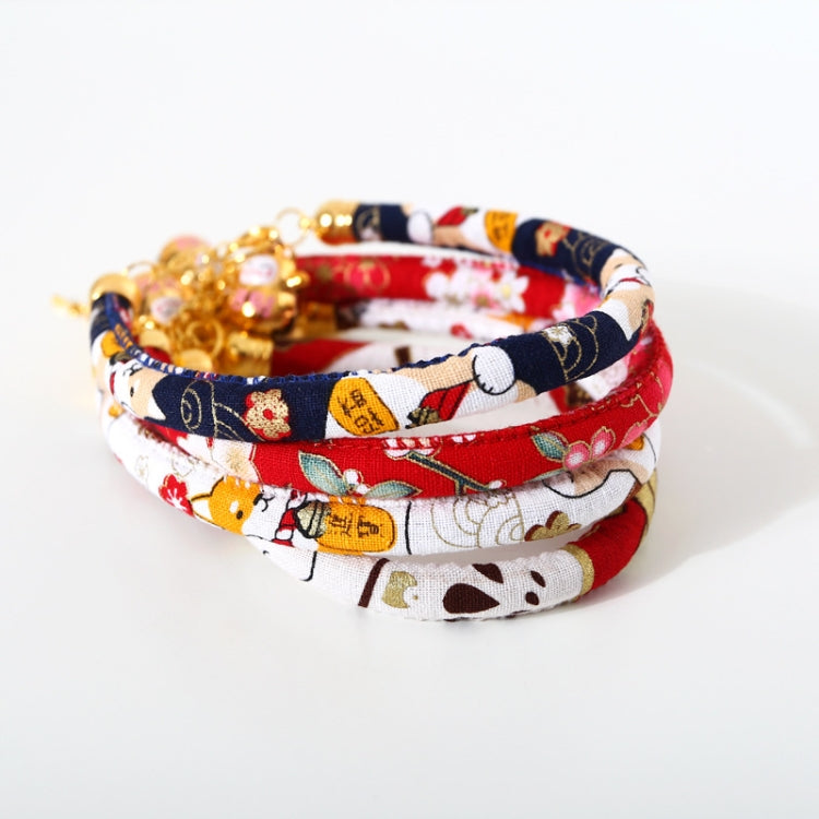 Lucky Cat Copper Bell Adjustable Pet Cat Dog Collar Necklace