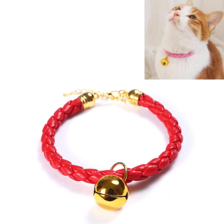 Prepared PU Leather Adjustable Pet Bell Collar Cat Dog Rabbit Simple Collar Necklace
