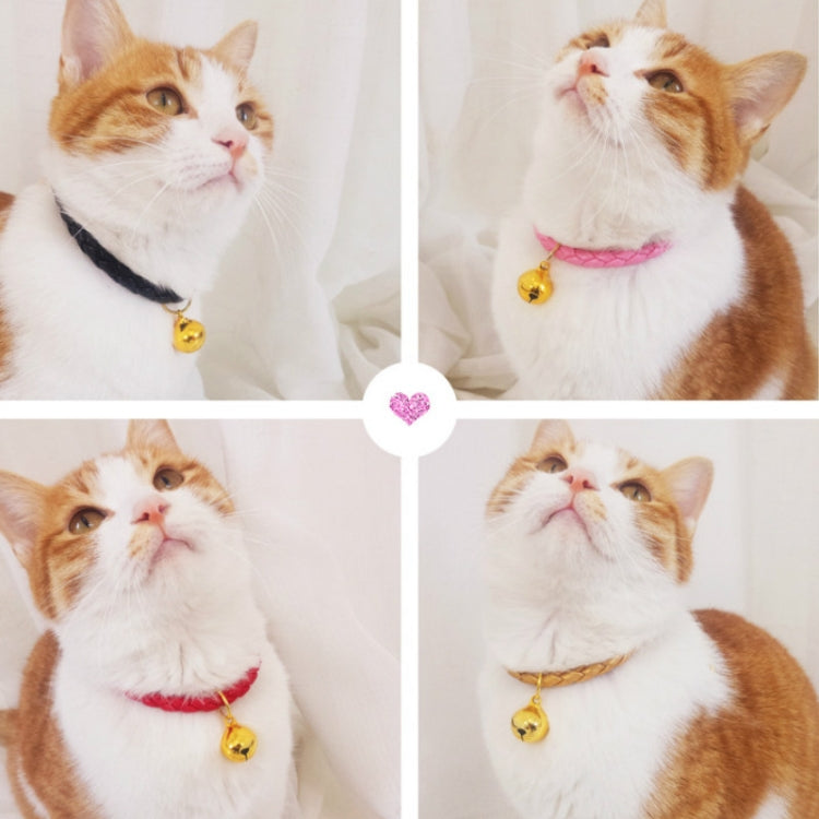 Prepared PU Leather Adjustable Pet Bell Collar Cat Dog Rabbit Simple Collar Necklace