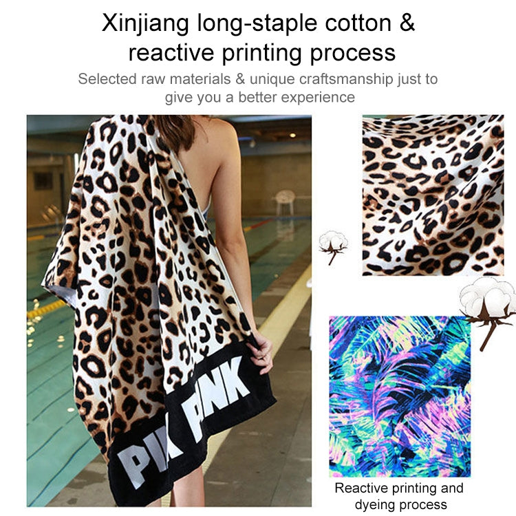 Printed Soft Bath Towel Adult Cotton Beach Pad Towel Size: 147x71cm