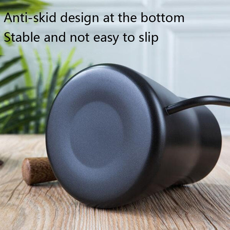 304 Stainless Steel Coffee Hand Pot Wooden Handle Coffee Pot Teflon Long-Mouth Slender Pot