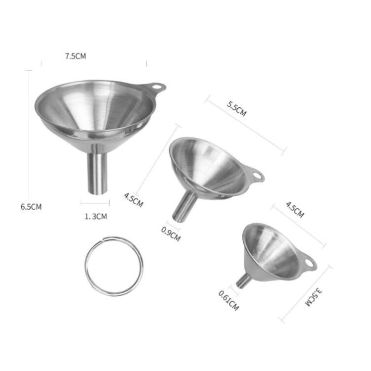 3 in 1 Stainless Steel Funnel Mini Funnel Oil Leaking Wine Leaking Integrated Liquid Dispenser Set