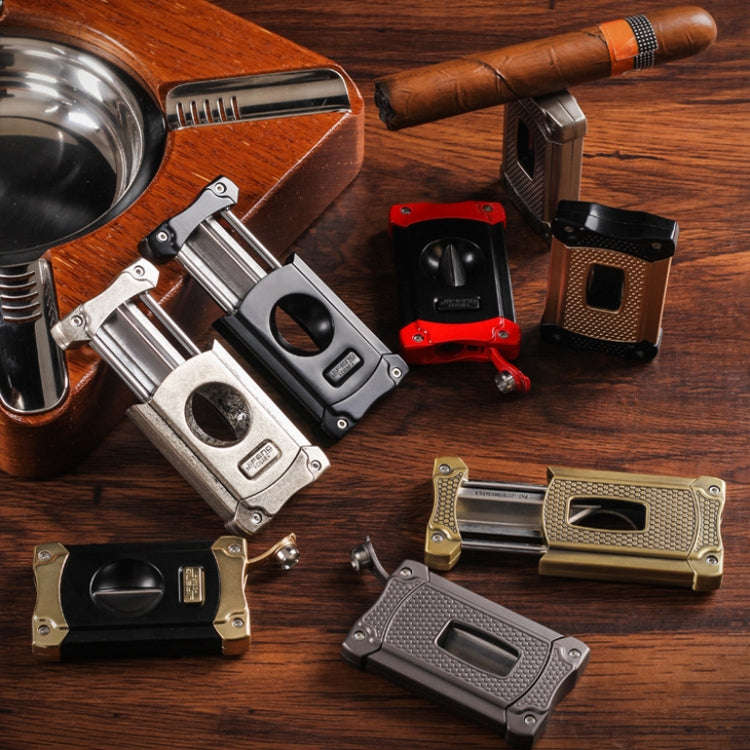 JIFENG 3 In 1 V Cigar Scissors Cigar Holder Cigar Cutter With Cigar Puncher