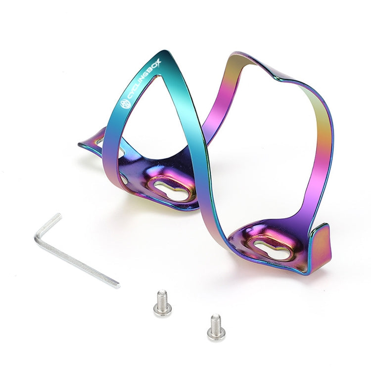 CYCLINGBOX Bicycle Aluminum Alloy Bottle Cage One-Piece Vacuum Plating Bottle Cage Bilateral Positive Opening Bottle Cage