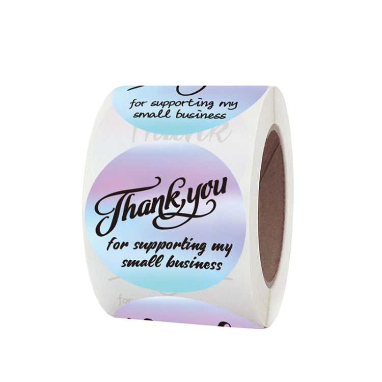 Roll Rainbow Laser Thank You Commercial Decorative Sticker Label Envelope Sealing Sticker, Size: 3.8 cm / 1.5 inch