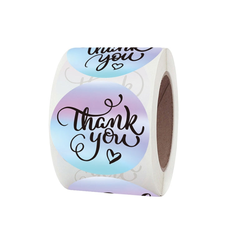 Roll Rainbow Laser Thank You Commercial Decorative Sticker Label Envelope Sealing Sticker, Size: 3.8 cm / 1.5 inch