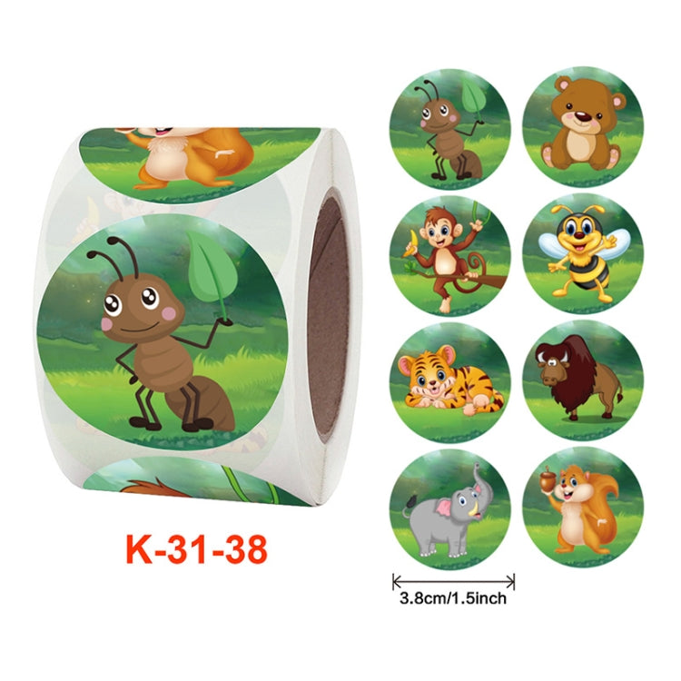 Roll Children Animal Cartoon Stickers Holiday Decoration Label