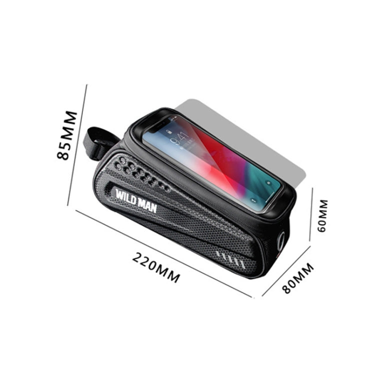 WILD MAN ES3 Hard Shell Bicycle Bag Front Beam Bag Mountain Bike Mobile Phone Touch Screen Upper Tube Bag Riding Equipment