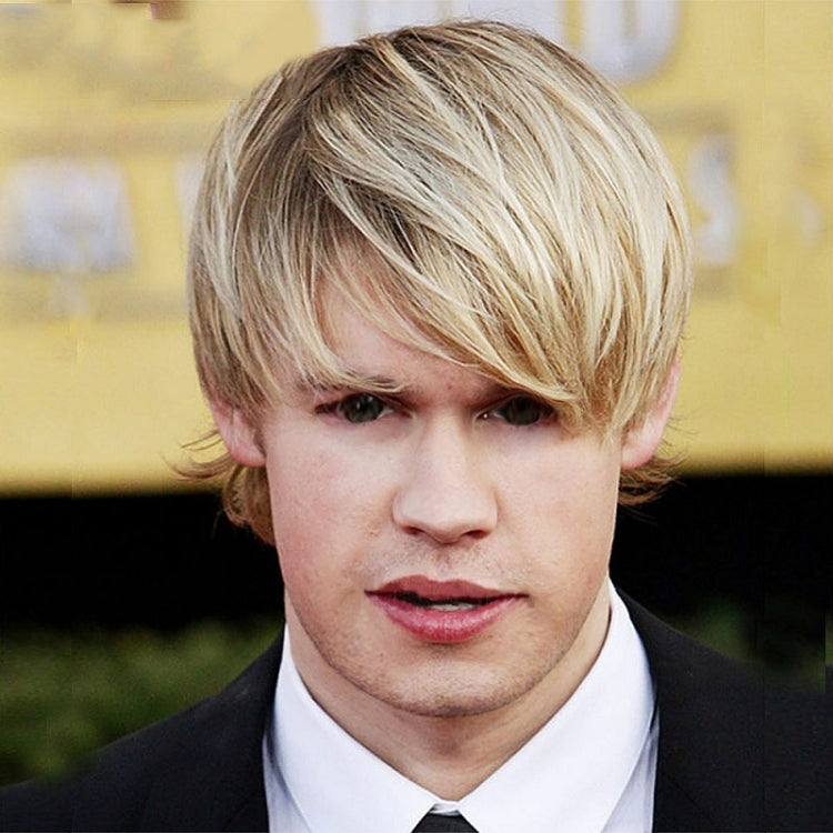 Light Blond Short Hair Men Chemical Fiber Wig