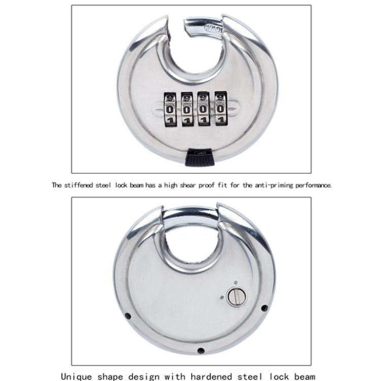 Stainless Steel Password Padlock 304 Waterproof And Rust-Proof Outdoor Courtyard Door Cabinet Lock Round Cake Lock