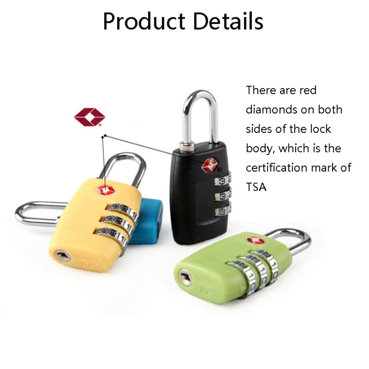 Customs Luggage Lock Overseas Travel Luggage Zipper Lock Plastic TSA Code Lock