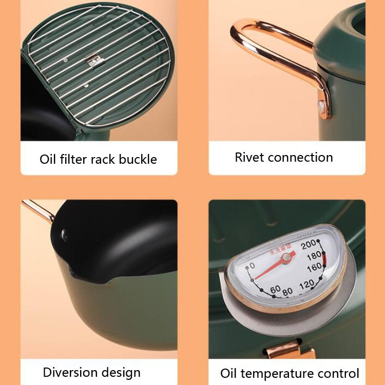 Fryer Pot Household Non-Stick Pan Temperature Control Mini Frying Pot