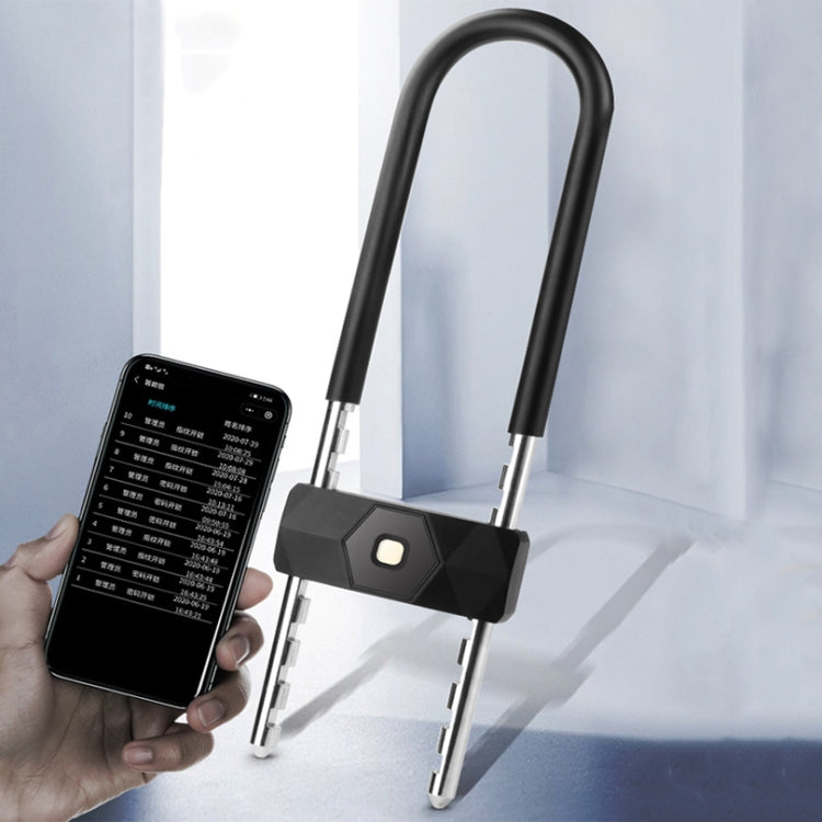 Smart Bluetooth Fingerprint U-Shaped Glass Door Lock Anti-Shear Anti-Theft Lock Extended Outdoor Waterproof U-Shaped Lock
