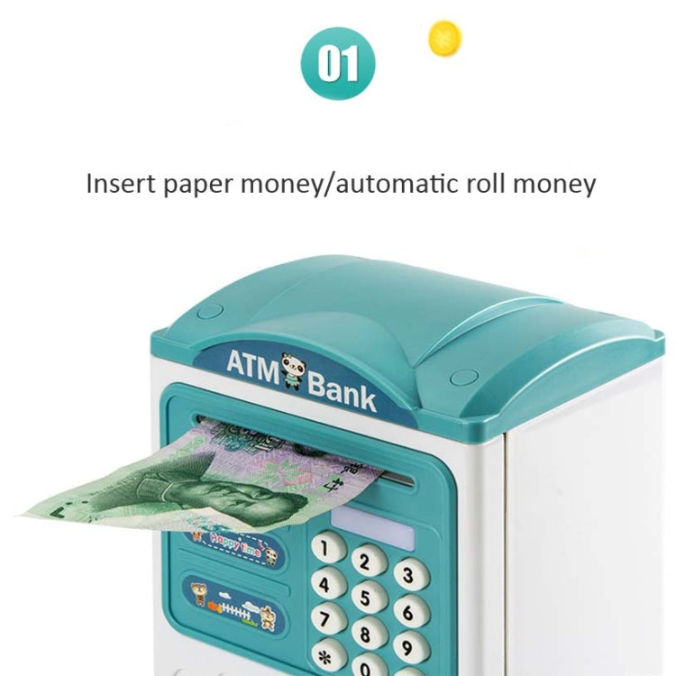 Simulation Password Fingerprint Sensor Unlocking Money Box Automatic Roll Money Safe ATM Piggy Bank