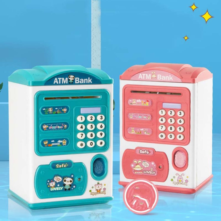 Simulation Password Fingerprint Sensor Unlocking Money Box Automatic Roll Money Safe ATM Piggy Bank