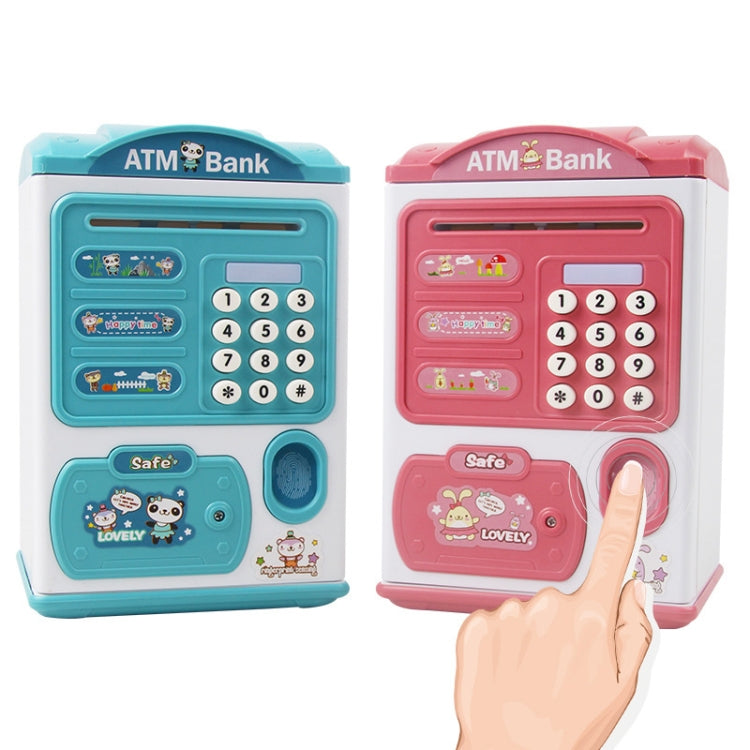 Simulation Password Fingerprint Sensor Unlocking Money Box Automatic Roll Money Safe ATM Piggy Bank