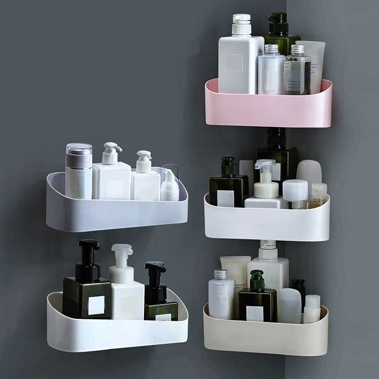 Bathroom Paste Wall-Mounted Plastic Storage Rack Geometric Shape Bathroom Rack