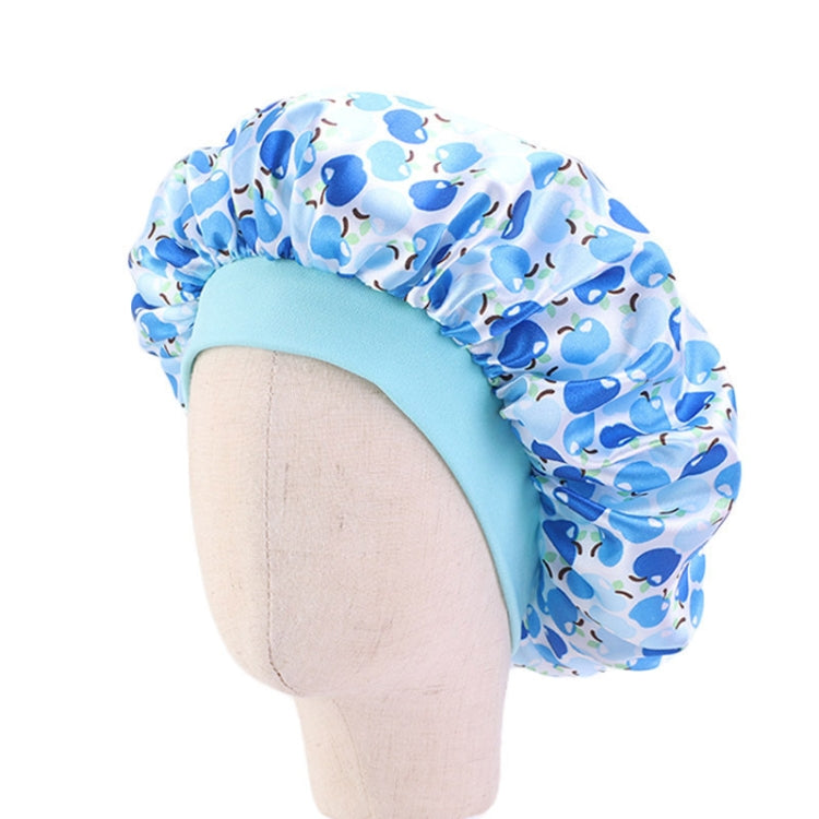 K-14 Children Printed Satin Nightcap Adjustable Stretch Hair Care Hat Shower Cap