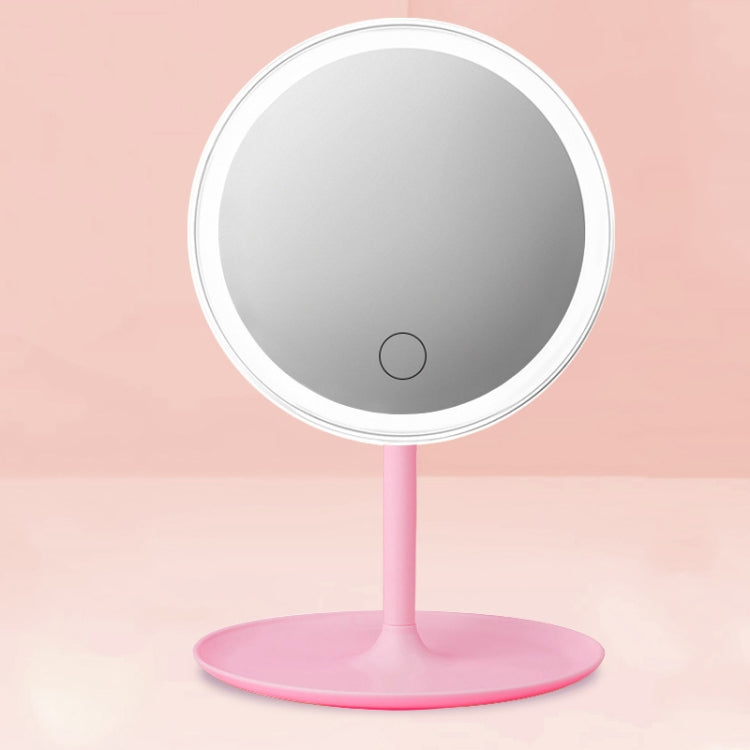 Make-Up Mirror With LED Light Fill Light Dormitory Desktop Dressing Small Mirror Girl Folding And Portable Mirror
