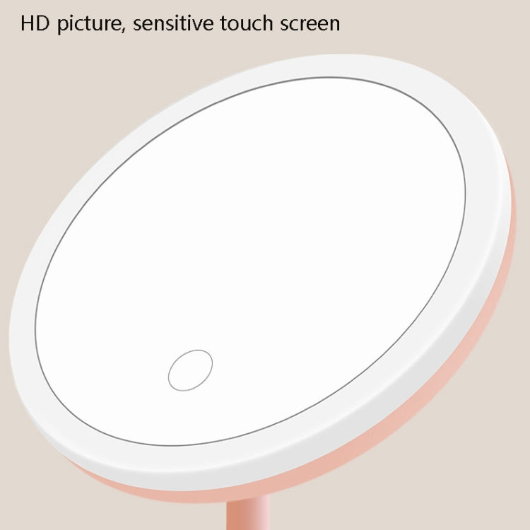 Make-Up Mirror With LED Light Fill Light Dormitory Desktop Dressing Small Mirror Girl Folding And Portable Mirror