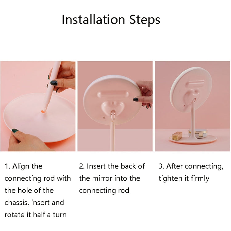 Make-Up Mirror With LED Light Fill Light Dormitory Desktop Dressing Small Mirror Girl Folding And Portable Mirror