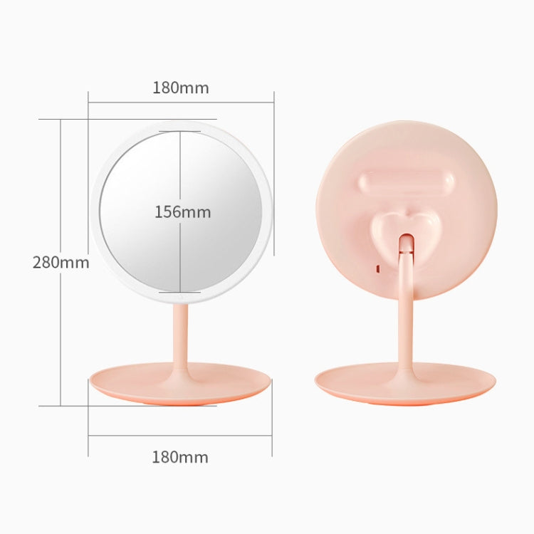 Make-Up Mirror With LED Light Fill Light Dormitory Desktop Dressing Small Mirror Girl Folding And Portable Mirror