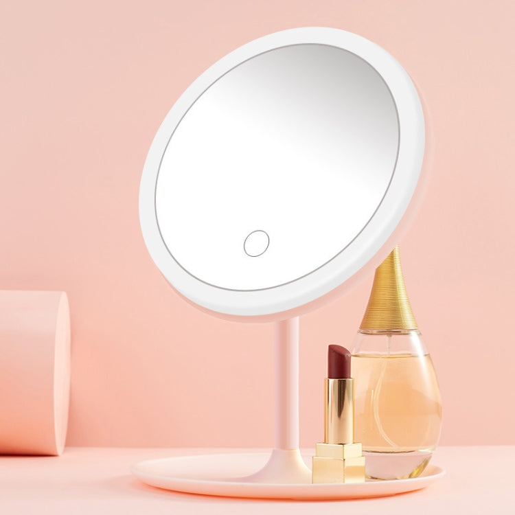 Make-Up Mirror With LED Light Fill Light Dormitory Desktop Dressing Small Mirror Girl Folding And Portable Mirror