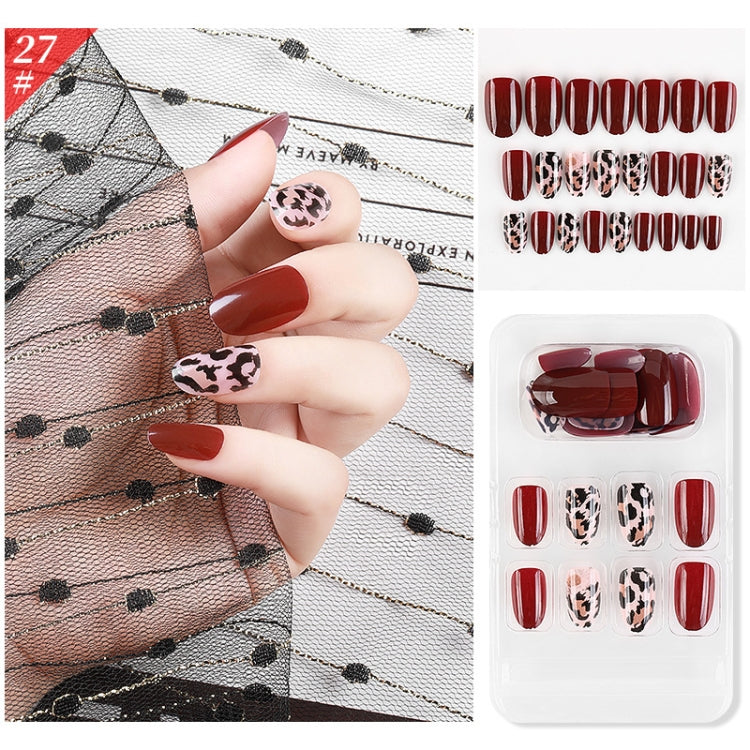 5 Sets Wear Nail Art Christmas Ballet Fake Nails Finished Product Removable Wear Nail