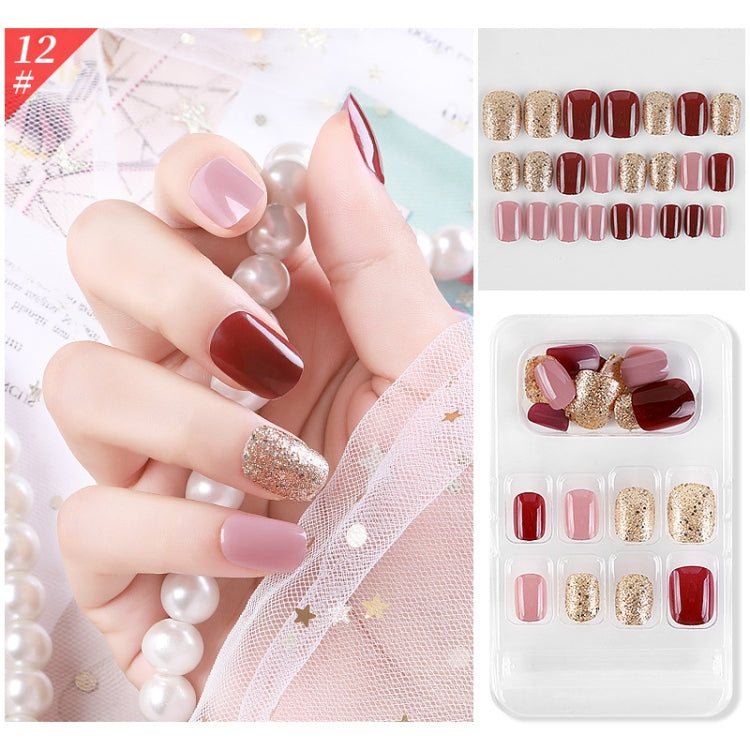 5 Sets Wear Nail Art Christmas Ballet Fake Nails Finished Product Removable Wear Nail
