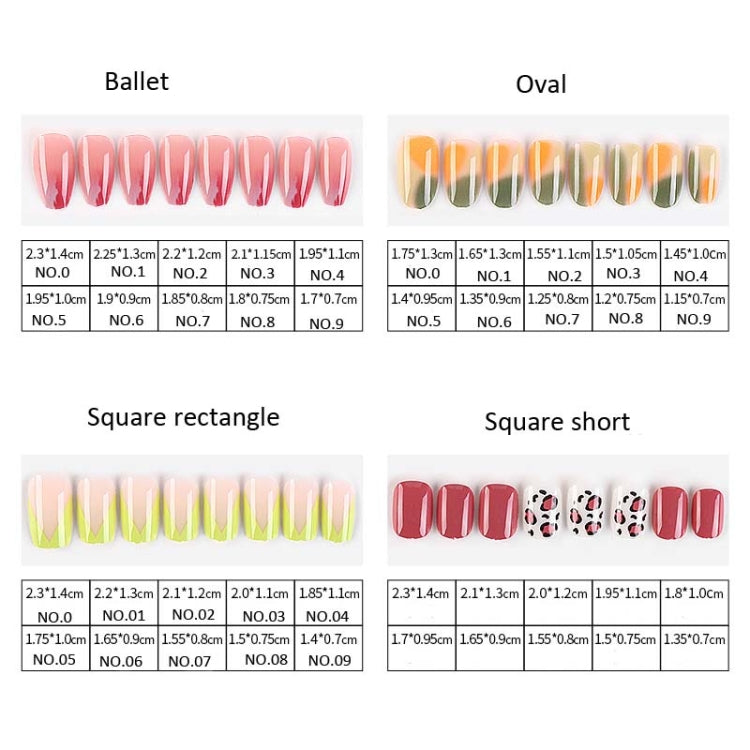 5 Sets Wear Nail Art Christmas Ballet Fake Nails Finished Product Removable Wear Nail