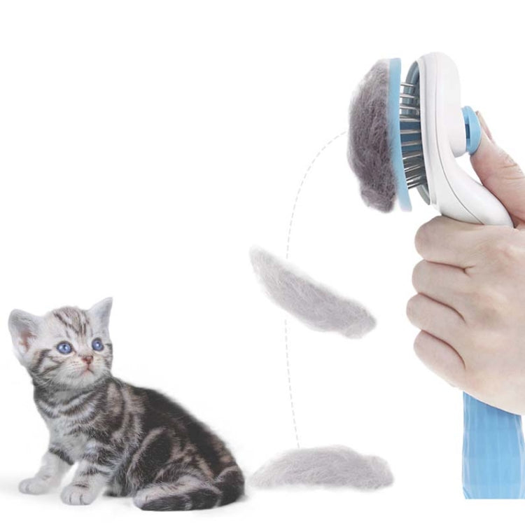 Stainless Steel Needle Automatic Cleaning Pet Hair Removal Dog Brush Pet Comb